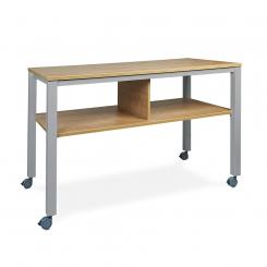 Rocada mesa executive 2 niveles 160x80 aluminio/roble (altura 100cm)
