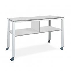 Rocada mesa executive 2 niveles 160x80 blanco/gris (altura 100cm)