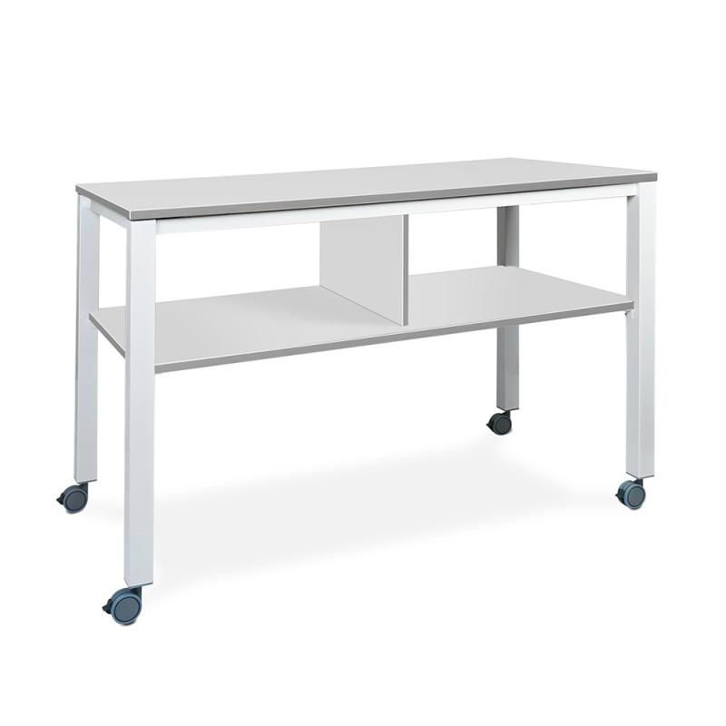 Rocada mesa executive 2 niveles 160x80 blanco/gris (altura 100cm)