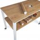 Rocada mesa executive 2 niveles 160x80 blanco/roble (altura 100cm)