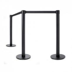 ROCADA  Poste Divisorio Con 200Cm Cinta Negra (Pack 2 Uni)