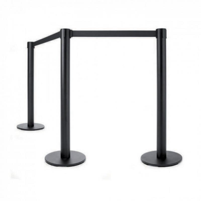 ROCADA Poste Divisorio Con 200Cm Cinta Negra (Pack 2 Uni)