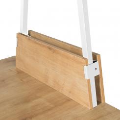 ROCADA Revistero Lateral Para Mesa Stand En Melamina Estructura Blanca / Revistero Roble