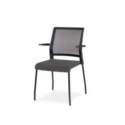 Rocada silla confidente con respaldo de maya 938M. Asiento tapizado color gris.