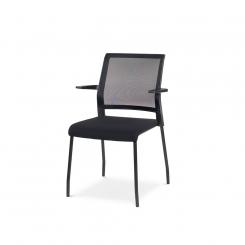 Rocada silla confidente con respaldo de maya 938M. Asiento tapizado color negro.