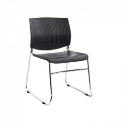 ROCADA Silla Confidente Estructura Cromada / Asiento Y Respaldo Plastico Negro