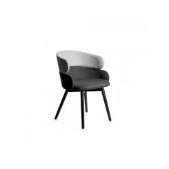 ROCADA Silla De Diseño Tapizada En Color Negro / Gris Con 4 Pies De Madera