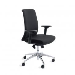 Rocada silla de oficina sincro profesional con base cromada. Color negro
