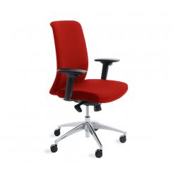 Rocada silla de oficina sincro profesional con base cromada. Color rojo