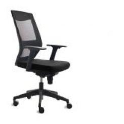 ROCADA Silla Oficina Con Regulacion Lumbar Respaldo Malla Negra / Asiento Tapizado Negro