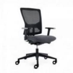 ROCADA Silla Oficina Rd937-1 Asiento Tapizado Gris / Respaldo Malla Negra, Con Brazos Regulables