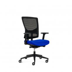 ROCADA Silla Oficina Rd937-3 Asiento Tapizado Azul / Respaldo Malla Negra, Con Brazos Regulables