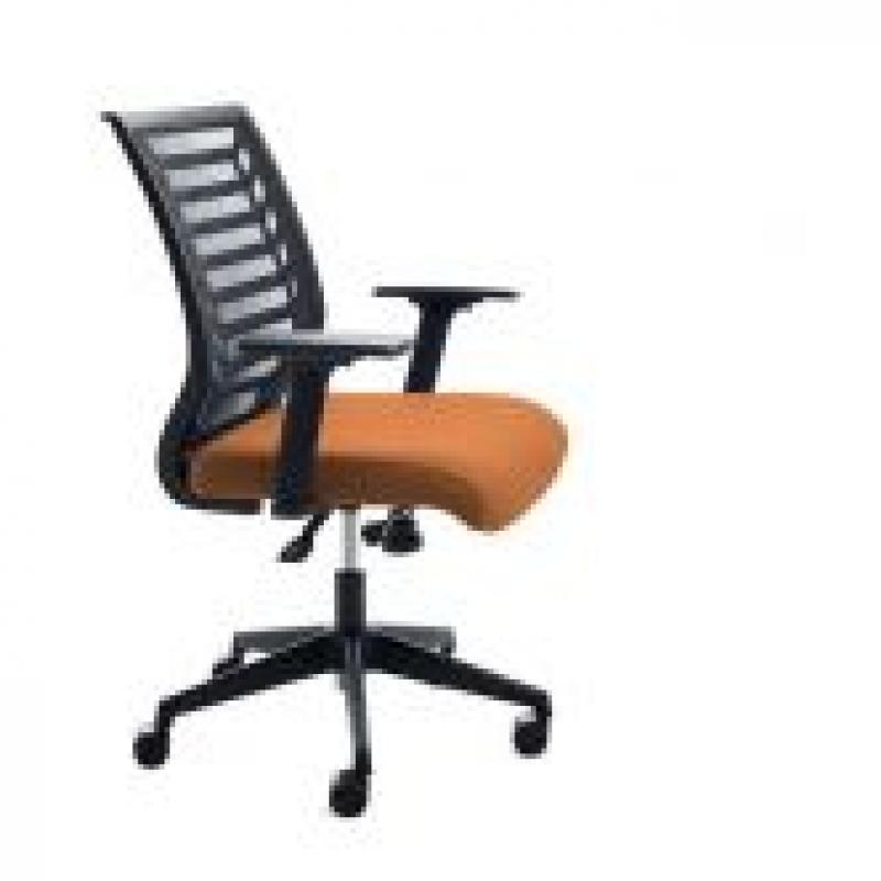 rocada-silla-oficina-respaldo-malla-negra-asiento-tapizado-naranja