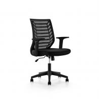 ROCADA Silla Oficina Respaldo Malla Negra / Asiento Tapizado Negro