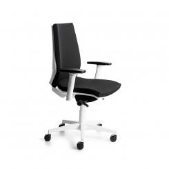 ROCADA Silla Profesional  922W-4  Carcasa Blanca Y Tapizado Negro. Incluye Brazos Regulables