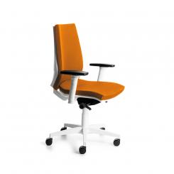 ROCADA Silla Profesional  922W-5  Carcasa Blanca Y Tapizado Naranja. Incluye Brazos Regulables