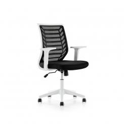 Rocada silla respaldo malla con carcasa color blanco y asiento en color negro