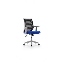 Rocada silla respaldo malla con carcasa color gris y asiento en color azul