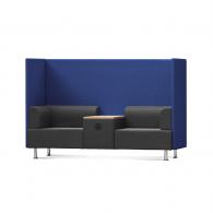 ROCADA Sofá Soft Seating Doble + Mesa 200X129X68Cm Color Negro/Azul