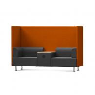 ROCADA Sofá Soft Seating Doble + Mesa 200X129X68Cm Color Negro/Naranja