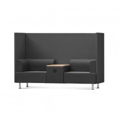 ROCADA Sofá Soft Seating Doble + Mesa 200X129X68Cm Color Negro/Negro
