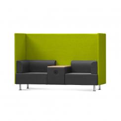 ROCADA Sofá Soft Seating Doble + Mesa 200X129X68Cm Color Negro/Verde
