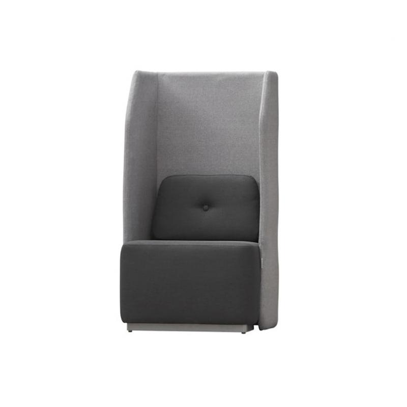 ROCADA Sofá Soft Seating Individual + Mesa 125X129X68Cm. Color Negro/Gris