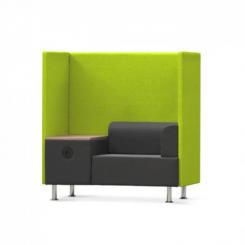 ROCADA Sofá Soft Seating Individual + Mesa 125X129X68Cm. Color Negro/Verde