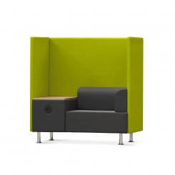 ROCADA Sofá Soft Seating Individual + Mesa 125X129X68Cm. Color Negro/Verde