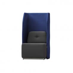 ROCADA Sofá Soft Seating Individual  Negro/Azul 73X66X132Cm