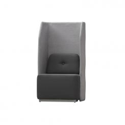 ROCADA Sofá Soft Seating Individual  Negro/Gris 73X66X132Cm