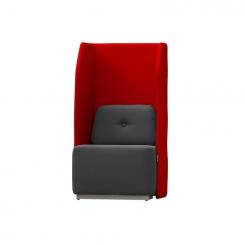 ROCADA Sofá Soft Seating Individual  Negro/Rojo 73X66X132Cm