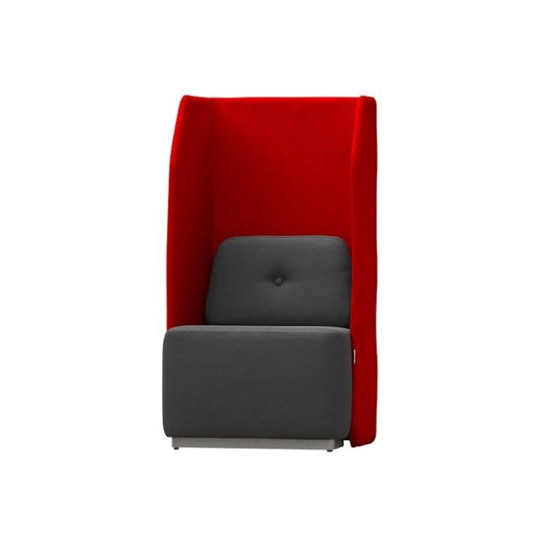 ROCADA Sofá Soft Seating Individual Negro/Rojo 73X66X132Cm