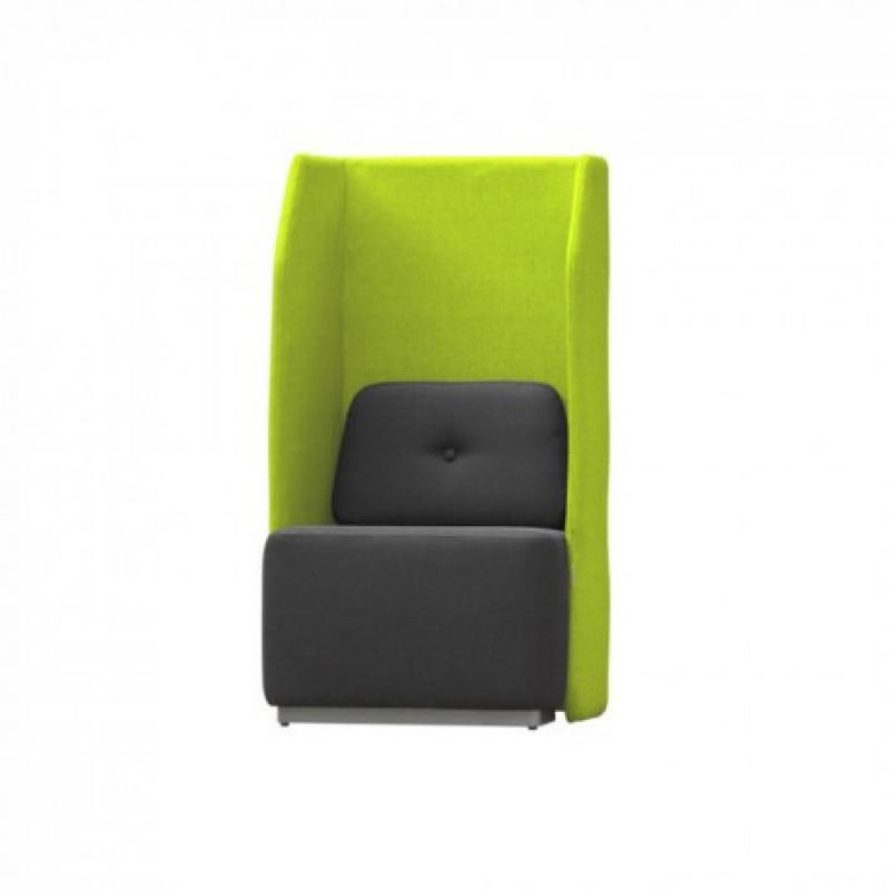 ROCADA Sofá Soft Seating Individual Negro/Verde 73X66X132Cm