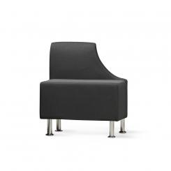 ROCADA Soft Seating Asiento Izquierdo 73,8X66,77Cm. Sofá Lateral Izquierdo Con Respaldo. Tapizado En Color Negro/Gris. Espuma De Alta Densidad.  Color Negro/Gris.