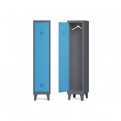Rocada taquilla 300 1 modulo 1 puerta cuerpo antracita RAL7015 + azul RAL5009