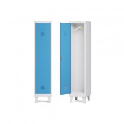 Rocada taquilla 300 1 modulo 1 puerta cuerpo blanco RAL9003 + puerta azul RAL5009