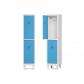 Rocada taquilla 300 1 modulo 2 puertas cuerpo antracita RAL7015 + puertas azul RAL5009