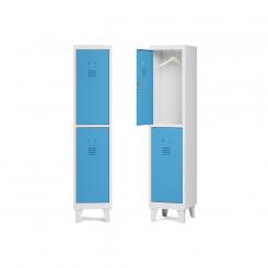 Rocada taquilla 300 1 modulo 2 puertas cuerpo antracita RAL7015 + puertas azul RAL5009
