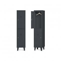 Rocada taquilla 300 1 modulo 2 puertas cuerpo negro RAL9005 + puertas negro RAL9005