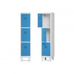 Rocada taquilla 300 1 modulo 3 puertas cuerpo blanco RAL9003 + puertas azul RAL5009
