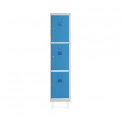 Rocada taquilla 300 1 modulo 3 puertas cuerpo blanco RAL9010 + puertas azul RAL5009