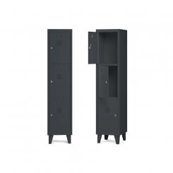 Rocada taquilla 300 1 modulo 3 puertas cuerpo negro RAL9005 + puertas negro RAL9005