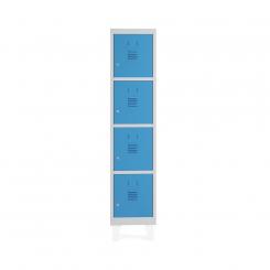 Rocada taquilla 300 1 modulo 4 puertas cuerpo blanco RAL9010 + puertas azul RAL5009