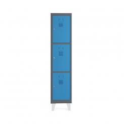 Rocada taquilla 300 1 modulo 4 puertas cuerpo gris oscuro RAL7016 + puertas azul RAL5009