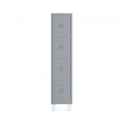 Rocada taquilla 300 1 modulo 4 puertas cuerpo gris RAL9006 + puertas azul RAL5009