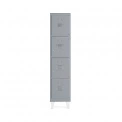 Rocada taquilla 300 1 modulo 4 puertas cuerpo gris RAL9006 + puertas gris RAL9006