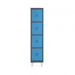 Rocada taquilla 300 1 modulo 4 puertas cuerpo negro RAL9005 + puertas azul RAL5009