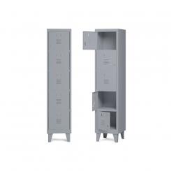 Rocada taquilla 300 1 modulo 5 puertas cuerpo gris RAL9006 + puertas gris RAL9006