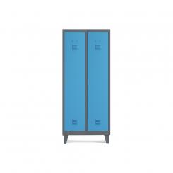Rocada taquilla 300 2 módulos 1 puerta cuerpo antracita RAL7015 + puerta azul RAL5009